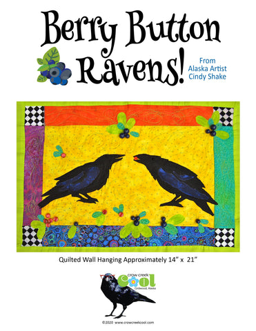 Berry Button Ravens - Digital Download Quilted Wall Hanging Pattern
