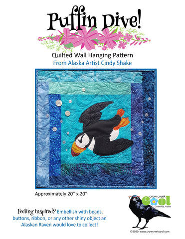 Puffin Dive - Digital Download Quilted Wall Hanging Pattern