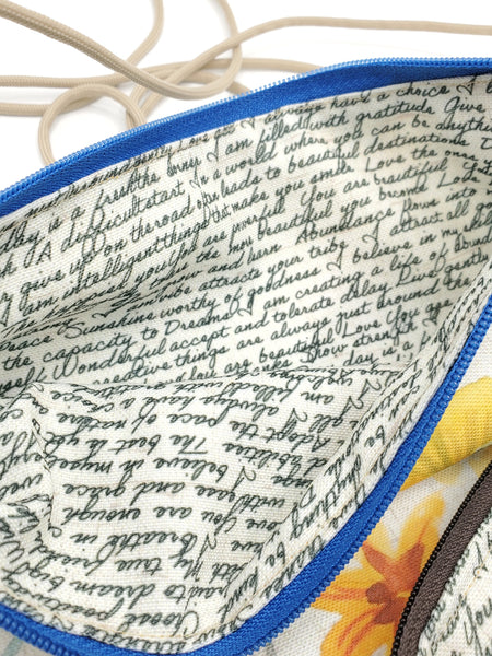 Original Affirmations Bag - Blue or Brown Zipper