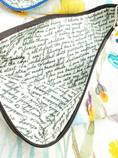 Original Affirmations Bag - Blue or Brown Zipper