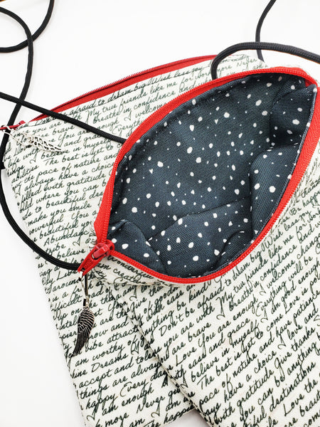 Affirmation Go-Anywhere Bag - Red Zipper, Black Cord
