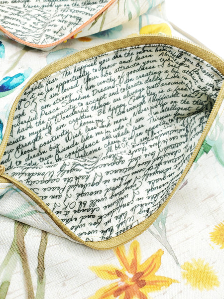 Affirmations Bag - Apricot or Tan Zipper