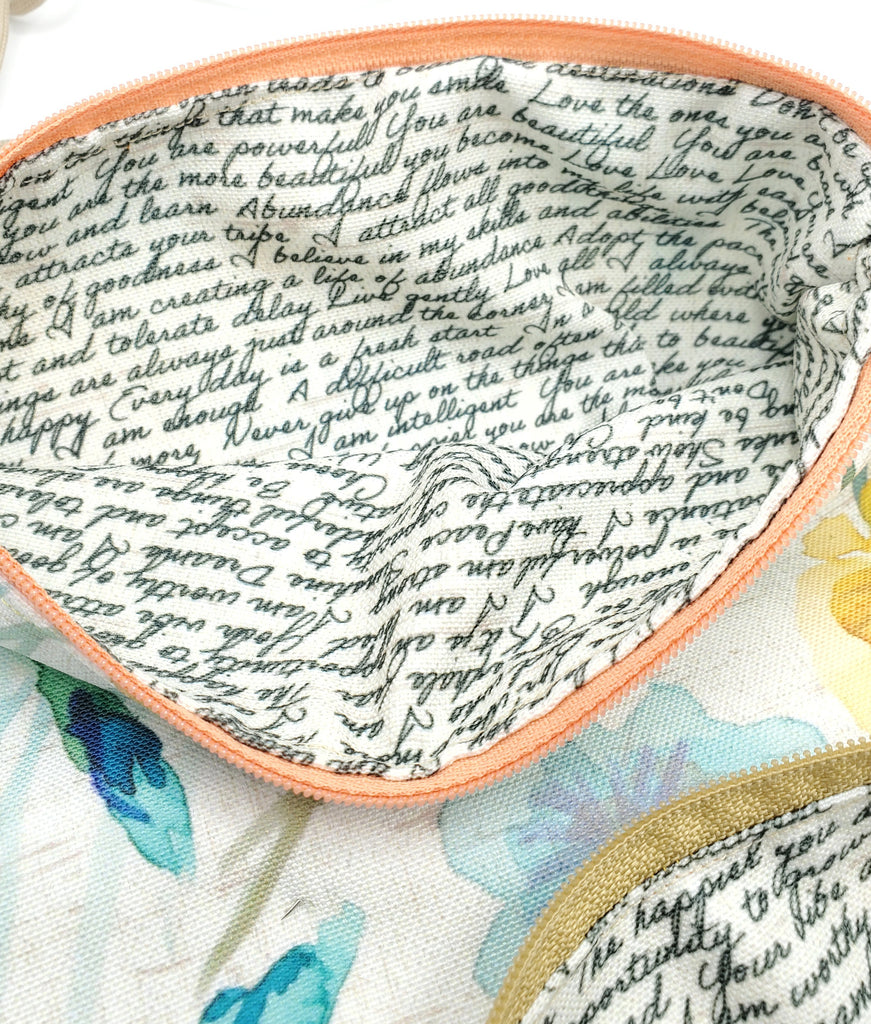 Affirmations Bag - Apricot or Tan Zipper