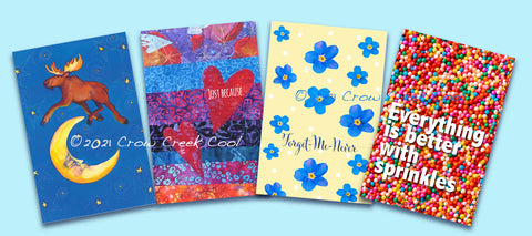 Digital Download Printable Notecards - HAPPINESS & CHEER!