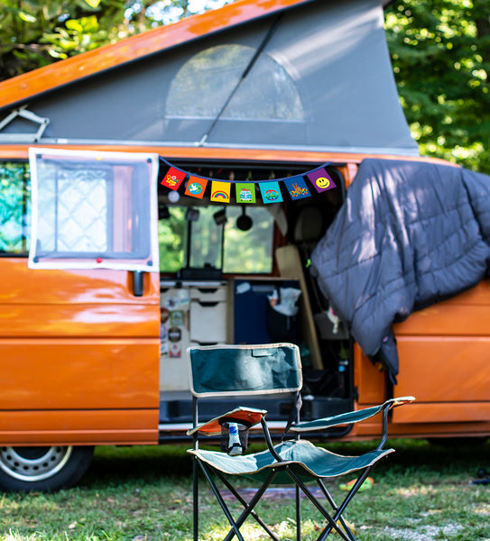 Happy Van Travel Flags
