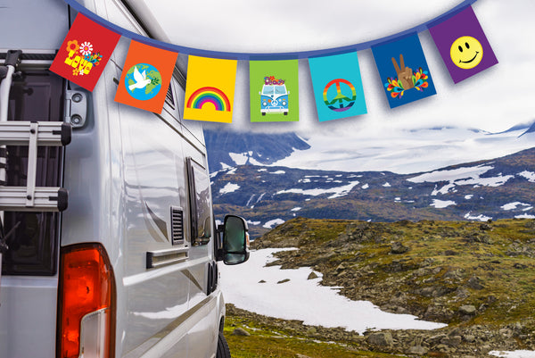 Happy Van Travel Flags