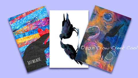 Digital Download Printable Notecards - RAVENS