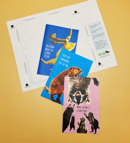 Digital Download Printable Notecards - BIG MOOD