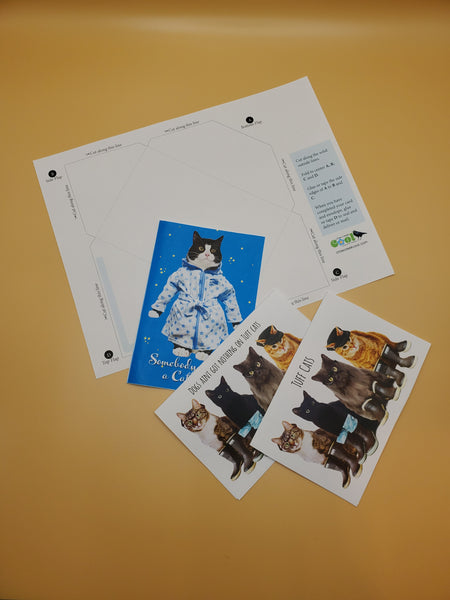 Digital Download Printable Notecards - COOL CATS