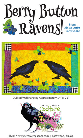 Quilted Wall Hanging Pattern - Berry Button Ravens!