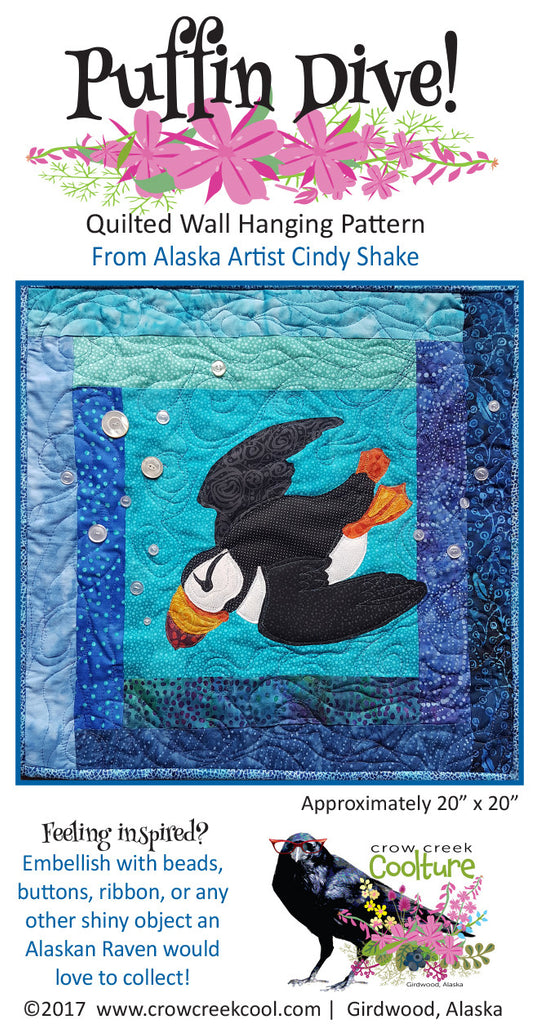 Quilted Wall Hanging Pattern - Puffin Dive!