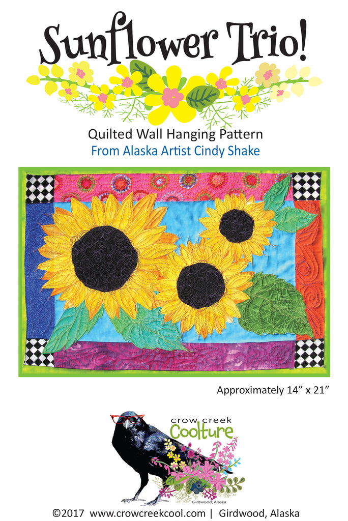 Quilted Wall Hanging Pattern - Sunflower Trio!