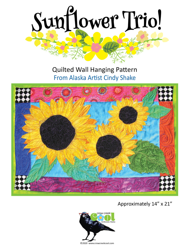 Sunflower Trio - Digital Download Quilted Wall Hanging Pattern