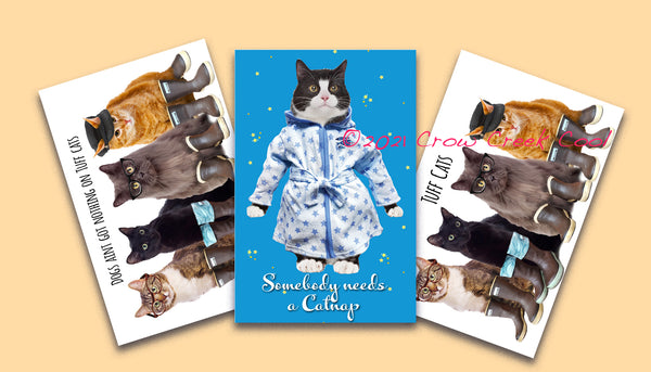 Digital Download Printable Notecards - COOL CATS