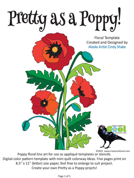 Pretty as a Poppy - Digital Download Floral Template
