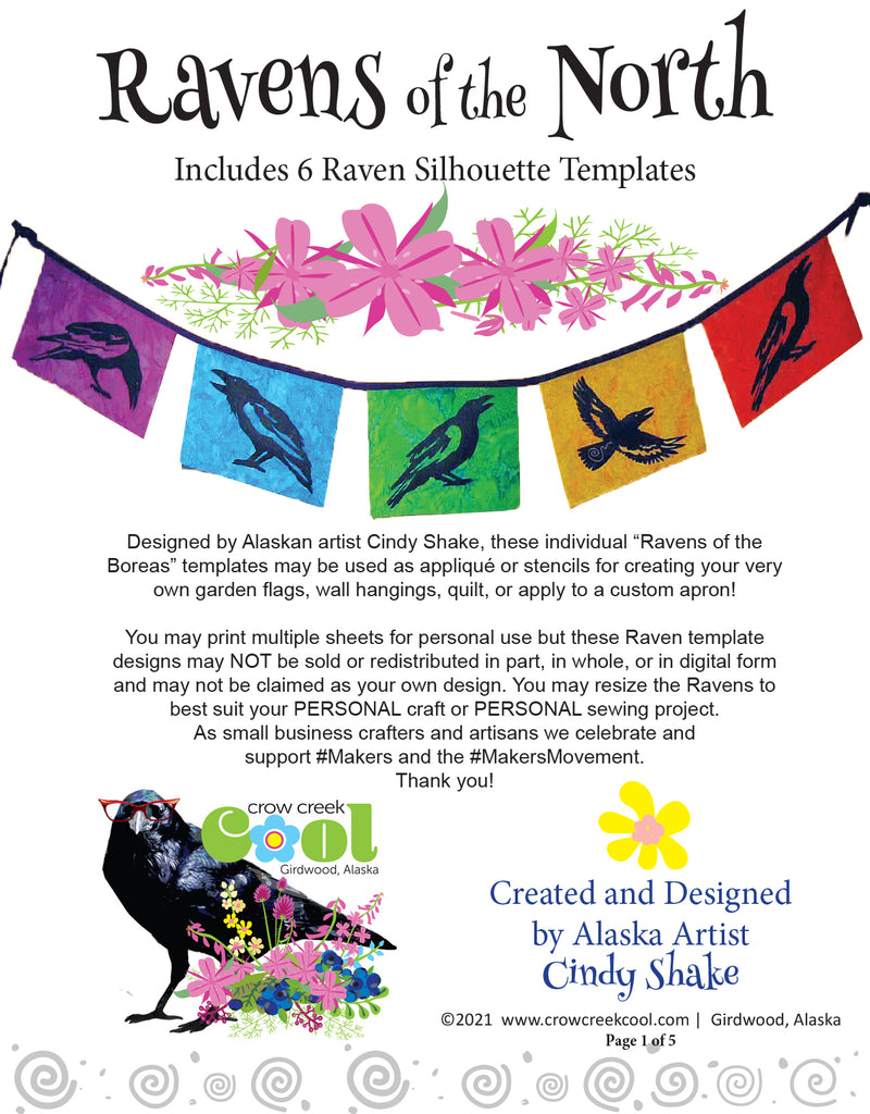 Ravens of the North - Digital Download Raven Templates – Crow Creek Cool