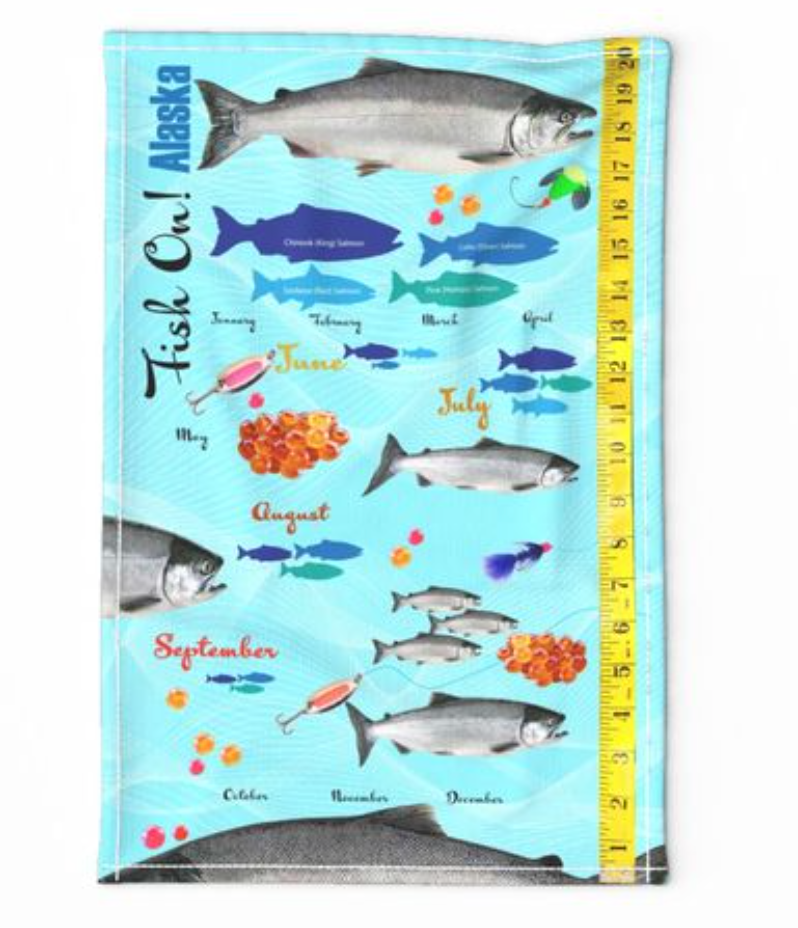Fish On! Alaska Tea Towel