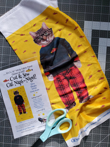 Cut & Sew Cat Naps MINKY Panel - SALE